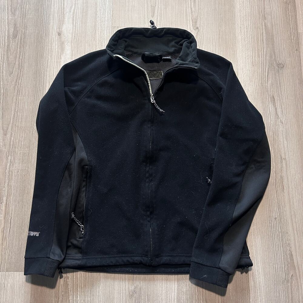 Women's Mountain Hardwear Black Fleece Windstopper Light Zip Up Jacket Sz Medium